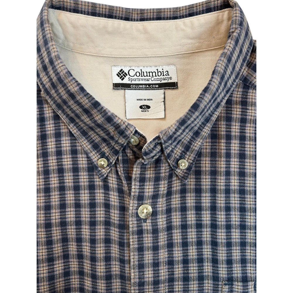 Columbia Sportswear Mens Plaid Button Down Shirt Long Sleeve Outdoor Size XL